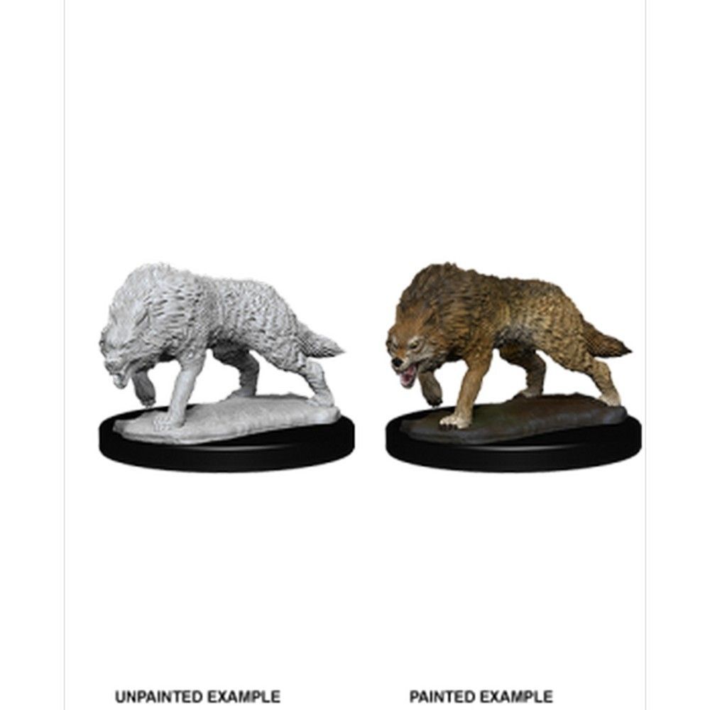 WizKids Deep Cuts Unpainted Miniatures: Timber Wolves