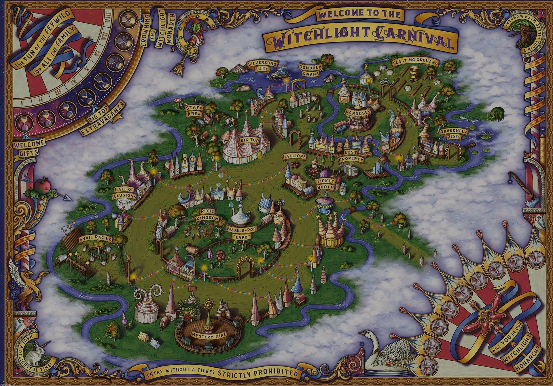 D&D Icons of the Realms: The Domain of Prismeer and The Witchlight Carnival Wall Map