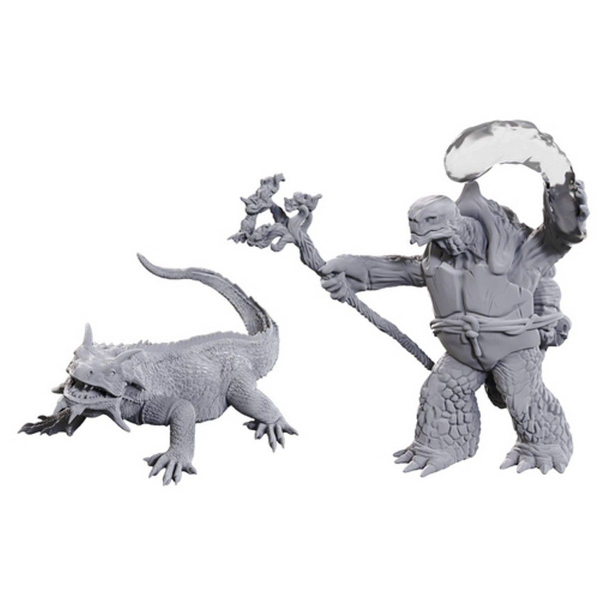 D&D Nolzur's Marvelous Unpainted Miniatures: Tortle Druid & Wild Shape Giant Lizard