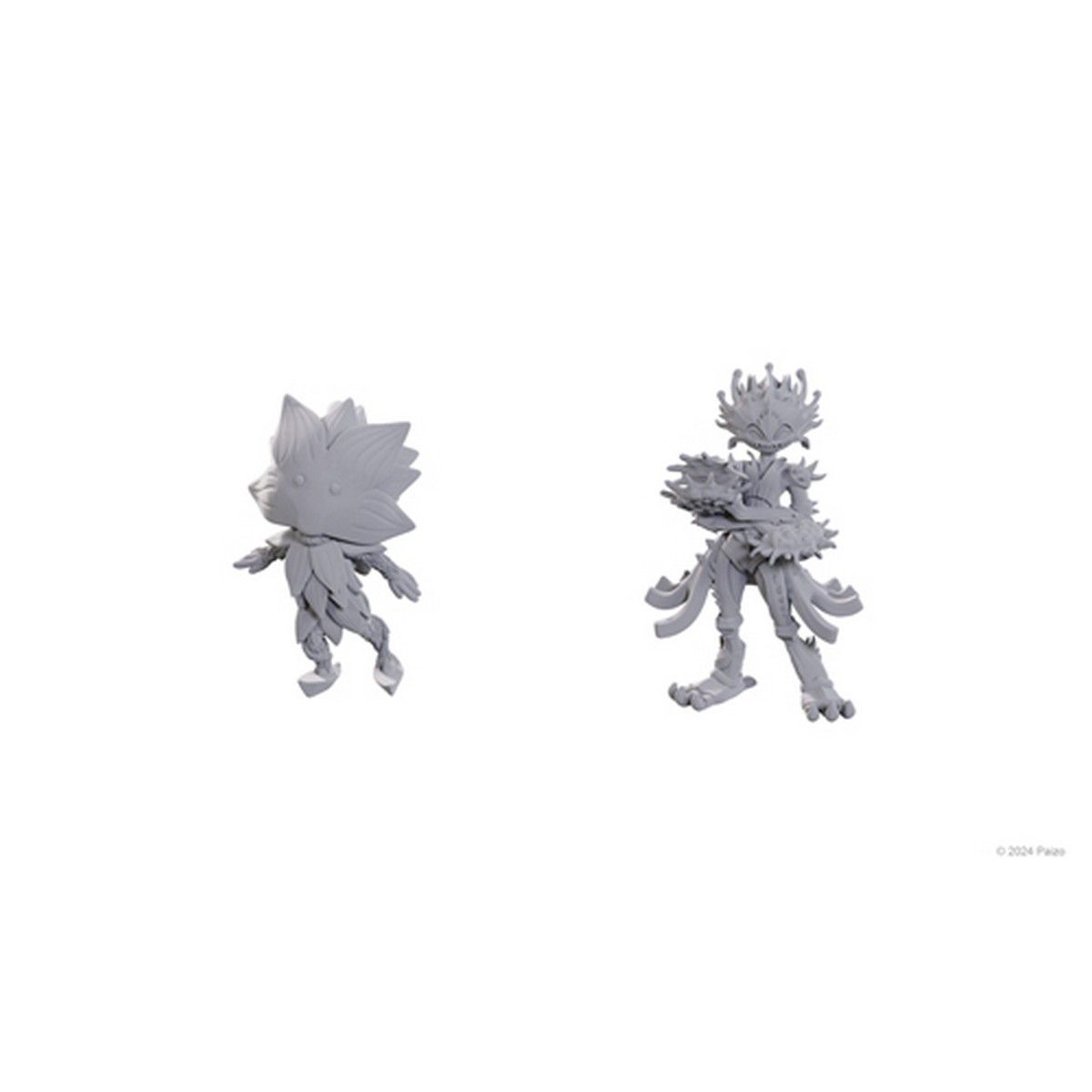 Pathfinder Deep Cuts Unpainted Miniatures: Lotus Leshy and Flytrap Leshy